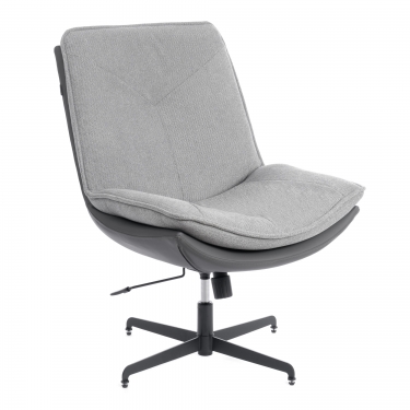 Кресло лаунж Tetchair Cosmo велюр/букле/экокожа, VT shape silver/графит