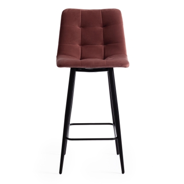 Стул полубарный Tetchair CHILLY mod. 7095пб / 1 шт. в упаковке ткань/металл, 53x44x94 см, высота до сиденья 66 см, коралловый barkhat 15 /черный