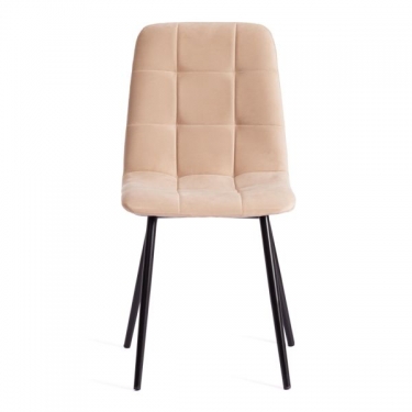 Стул Tetchair CHILLY MAX / 1 шт. в упаковке Велюр/металл , 45 х 54 х 90 см , бежевый/черный