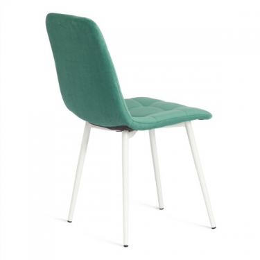 Стул Tetchair CHILLY MAX / 1 шт. в упаковке Велюр/металл , 45 х 54 х 90 см , бирюзово-зеленый/белый