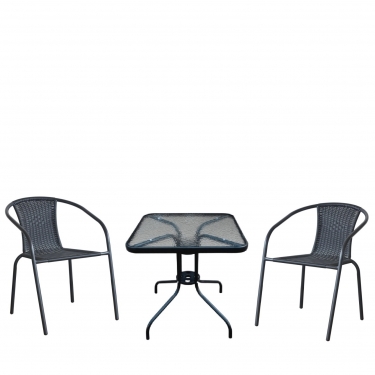 Комплект мебели Афина-мебель Асоль LRC03/LRT03-60x60 Black 2+1