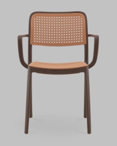 Стул Stool Group Yona пластиковый с подлокотниками коричневый