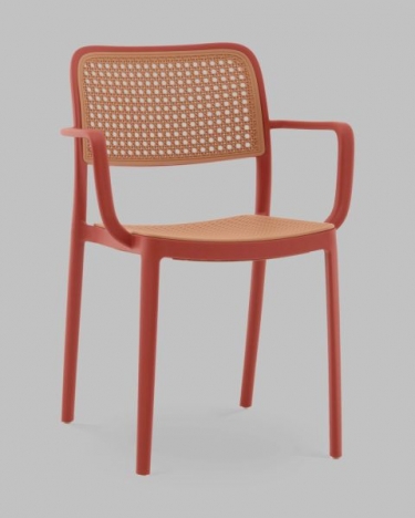 Стул Stool Group Yona пластиковый с подлокотниками красный