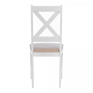 Стул Tetchair CROSSMAN NEW, Многослойный березовый шпон, 41х40х100 см, white/велюр бежевый