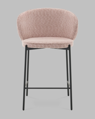 Стул полубарный Stool Group Тисдейл букле розово-персиковый
