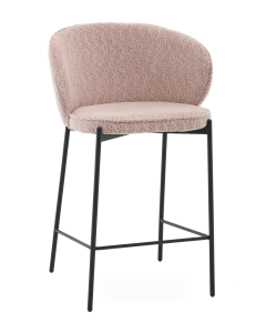 Стул полубарный Stool Group Тисдейл букле розово-персиковый