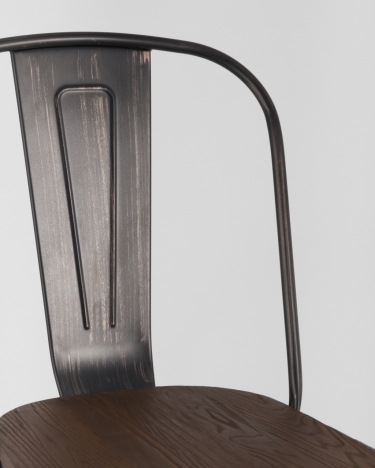 Стул Stool Group Tolix Wood 850 Черная патина с золотом
