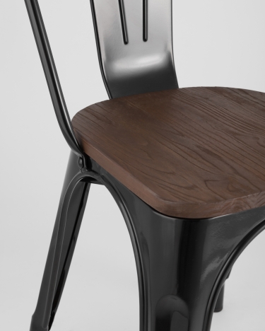 Стул Stool Group Tolix Wood 850 Черный