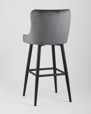 Стул барный Stool Group Ститч велюр Серый