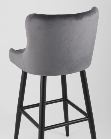 Стул барный Stool Group Ститч велюр Серый