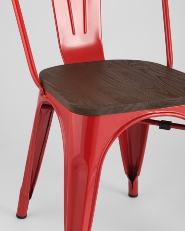 Стул Stool Group Tolix Wood 850 Красный