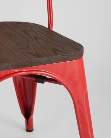 Стул Stool Group Tolix Wood 850 Красный