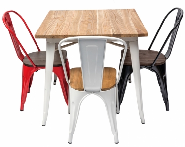 Стул Stool Group Tolix Wood 850 Красный