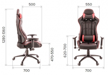 Кресло геймерское Everprof Everprof Lotus S10 Экокожа Черный Красный