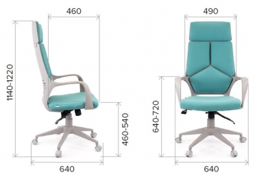Кресло для руководителя Everprof Everprof Trio Grey TM Ткань Бирюзовый
