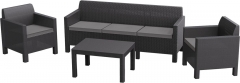 Зона отдыха ALLIBERT Orlando set with 3 seat sofa Черный