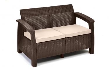 Диван двухместный CURVER Corfu Love Seat коричневый