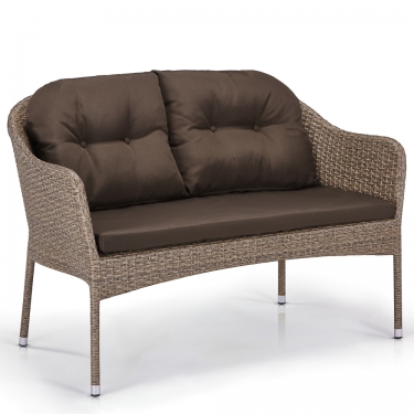Плетеный диван Афина-мебель S54B-W56 Light brown