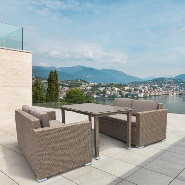 Комплект плетеной мебели Афина-мебель T256B/S52B-W56 Light brown