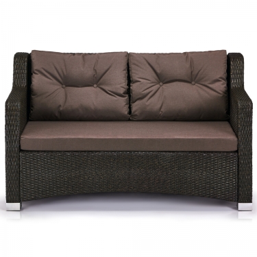 Плетеный диван из искусственного ротанга Афина-мебель S51A-W53 Brown