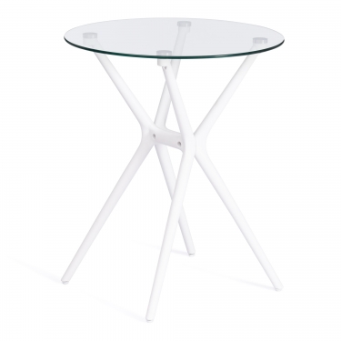 Стол Tetchair PARNAVAZ mod. 29 пластик/стекло, 60 x 60 x 70,5 см, White белый 11954