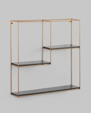 Полка Stool Group Square золотая Черный мрамор
