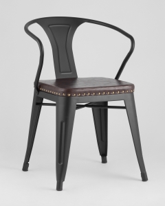 Стул Stool Group TOLIX ARMS SOFT с подлокотниками Черный матовый