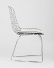Стул обеденный Stool Group Bertoia с белой подушкой из экокожи