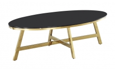 Журнальный стол Stool Group АЛЬБА 100x50 Золото стекло черное