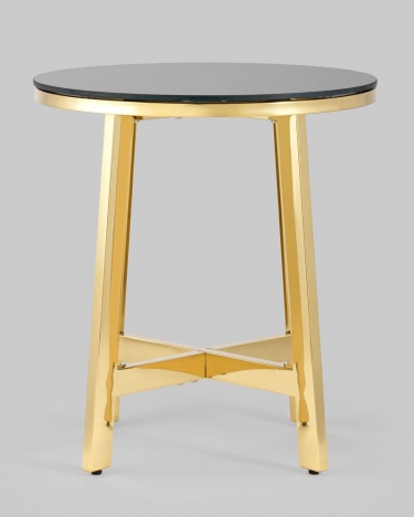 Журнальный стол Stool Group АЛЬБА 50x50 Золото стекло черное