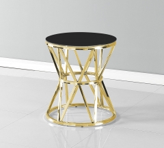 Журнальный стол Stool Group ВИВА 50x50 Золото стекло черное