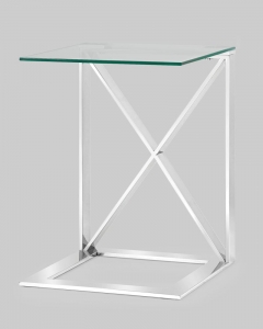 Журнальный стол Stool Group КРОСС 40x40 Серебро