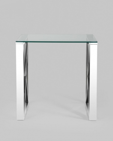 Журнальный стол Stool Group КРОСС 55x55 Серебро