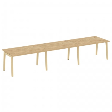 Стол переговорный 3 столешницы Рива ONIX WOOD OW.PRG-3.3 Тиквуд Светлый/Светлый