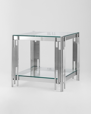 Журнальный столик Stool Group ГЭТСБИ 55x55 Серебро