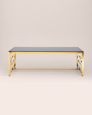 Журнальный стол Stool Group БРУКЛИН 120x60 Золото стекло smoke