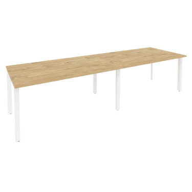 Стол переговорный 2 столешницы Рива ONIX O.MP-PRG-2.4 Тиквуд Светлый/Белый