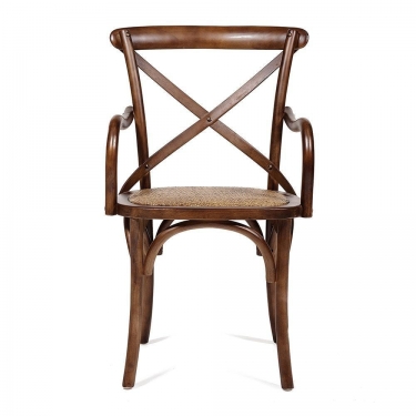 Стул с подлокотниками Tetchair CROSS mod.CB2008 дерево береза, 91х55х52см, Темный Орех 5