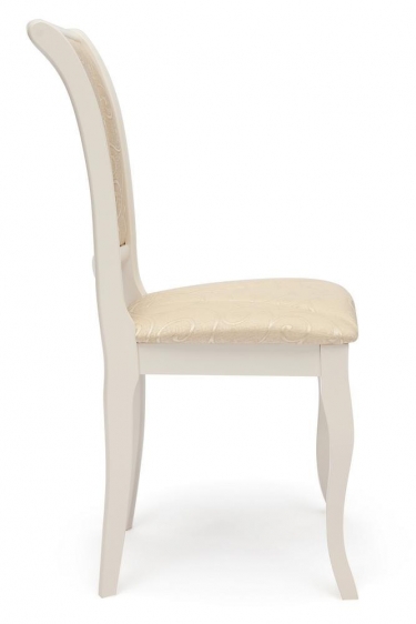 Стул Tetchair Opera OP-SC дерево гевея, 45х53х97см, ivory white слоновая кость 2-5, ткань бежевая A168B