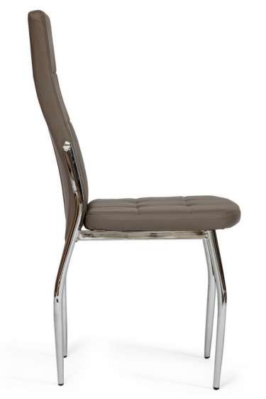 Стул Tetchair ELFO mod.35 металл/экокожа, 45х53х100х47см, хром/пепельно-коричневый
