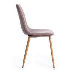 Стул Tetchair BREEZE mod. 4724 металл/вельвет, 44х48х87см, серо-бежевый/натуральное дерево