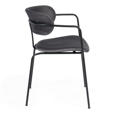 Стул Tetchair VAN HALLEN mod. 2433S ткань/металл, 54,5х53,5/76 см, высота до сиденья 46 см, серый/черный