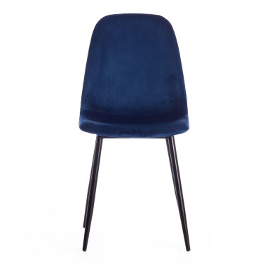 Стул Tetchair BREEZE mod. 4724 металл/вельвет, 44х48х87см, темно-синий/черные ножки
