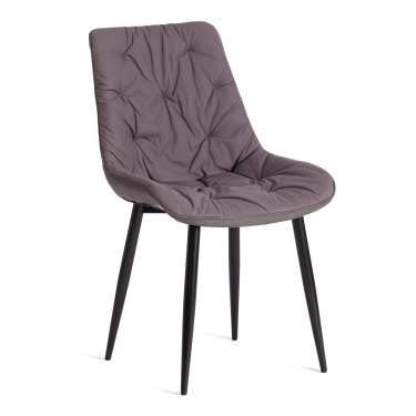 Стул Tetchair ALTUS mod. 2334 ткань/экокожа/металл, 53x61x88 см, серый/темно-серый/черные ножки