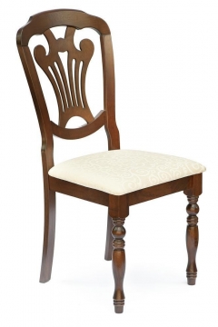Стул Tetchair Персей/ Perseus дерево гевея, 46х54х99см, Cappuchino , ткань кремовая с рисунком 3321