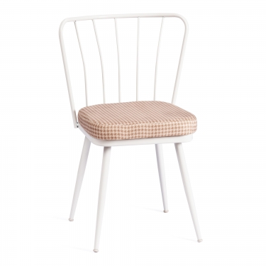 Стул Tetchair YANIS mod. 983 металл/ткань, 42.5 х 50.5 х 82.5 см, бело-коричневая клетка