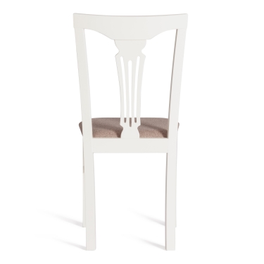 Стул Tetchair Гермес/ Hermes дерево гевея, 43х49х94см, Ivory white, ткань серая TM-164