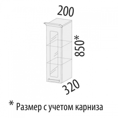 Шкаф-витрина кухонный лев/прав Витра Тиффани 19.19