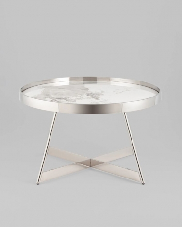 Журнальный стол Stool Group Гера 80х80 см серебро