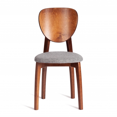 Стул Tetchair DIAMANTE мягкое сидение бук, 42x42x85см, коричневый, ткань wool dimgrey, серый